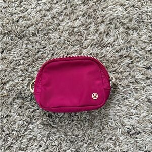 lululemon athletica Magenta Zip Pouch with Gold Hardware